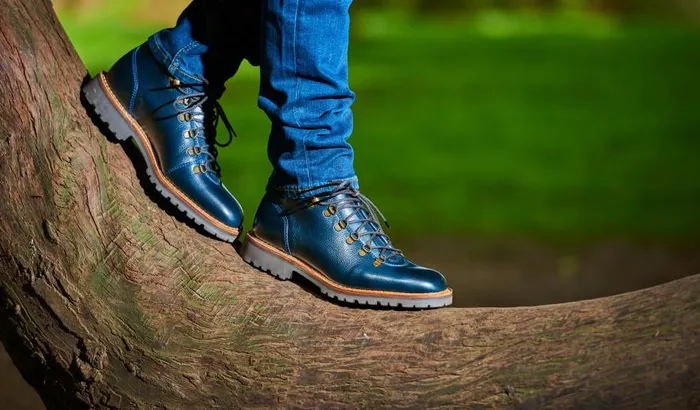 Glencoe 8211 Navy Grain Men Barker Shoes Mens Boots