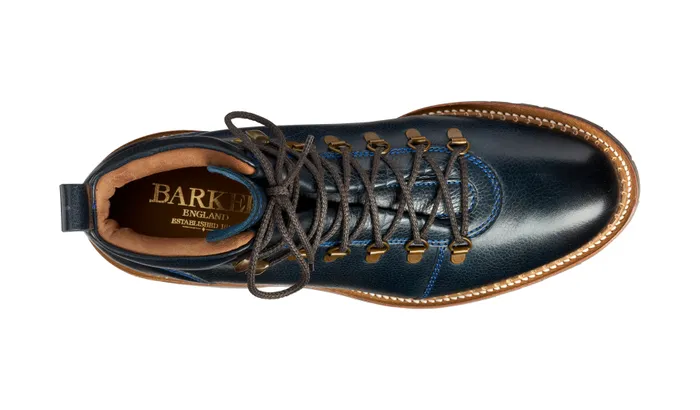 Glencoe 8211 Navy Grain Men Barker Shoes Mens Boots