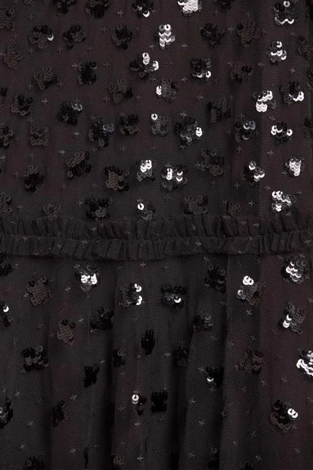Glisten Tiered Ankle Gown Black Women Needle and Thread Dresses