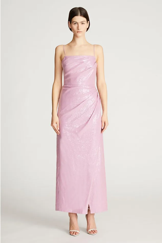 Gowns Women Halston Alania Gown In Stretch Sequin Wisteria