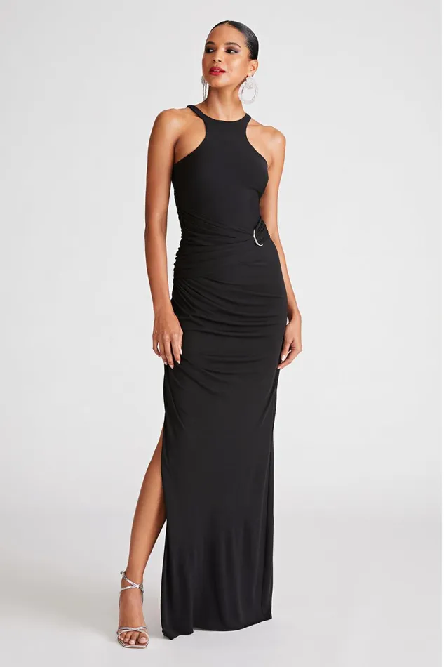Gowns Women Halston Lang Gown In Jersey Black