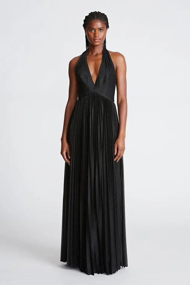 Gowns Women Halston Tiffany Gown In Shimmer Jersey Black