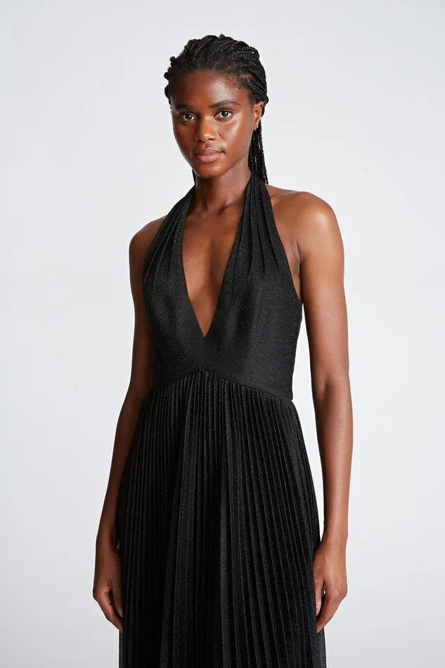 Gowns Women Halston Tiffany Gown In Shimmer Jersey Black