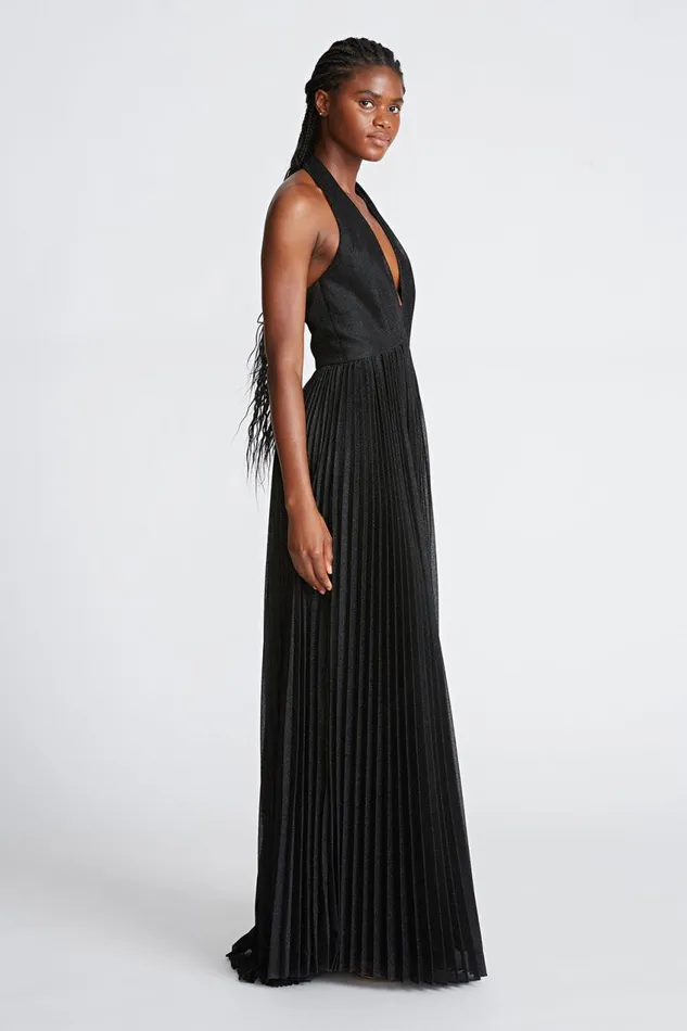 Gowns Women Halston Tiffany Gown In Shimmer Jersey Black