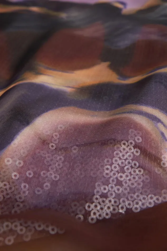 Gowns Women Halston Ushi Gown In Sequin and Chiffon Earth Strata