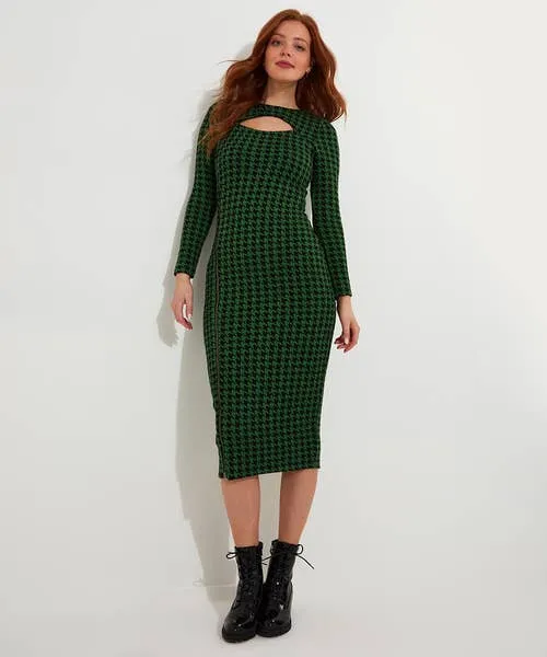 Greta Zip Through Stretch Jacquard Dress Green Apparel Dresses Joebrowns