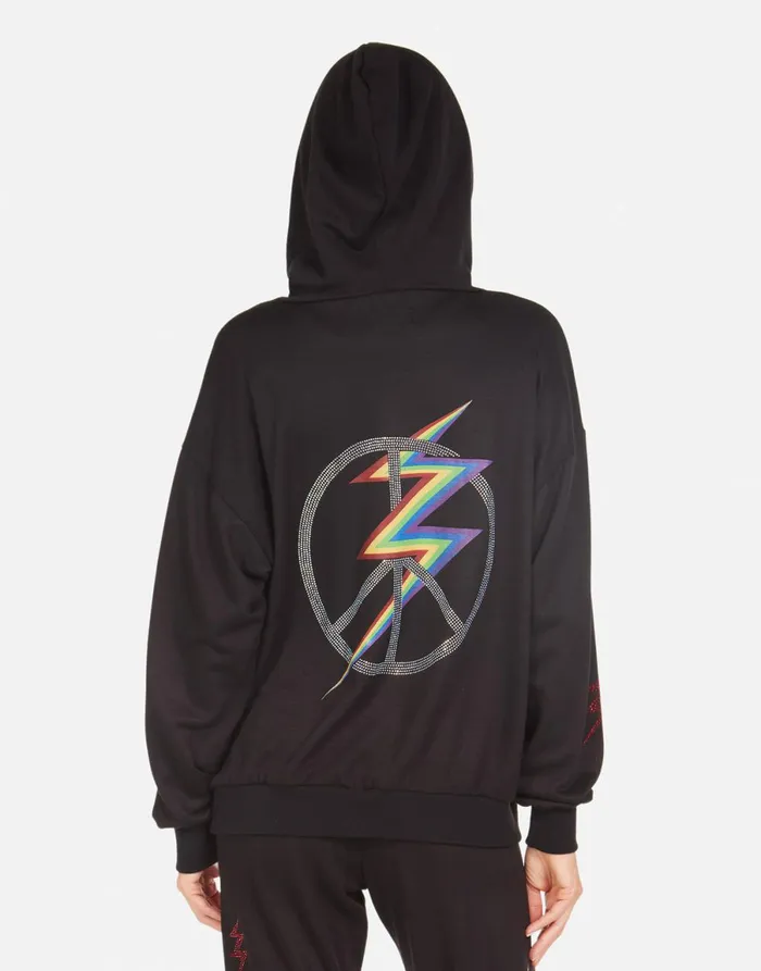 Harmony Crystal Lightning Peace Black Women039s Lauren Moshi Hoodies