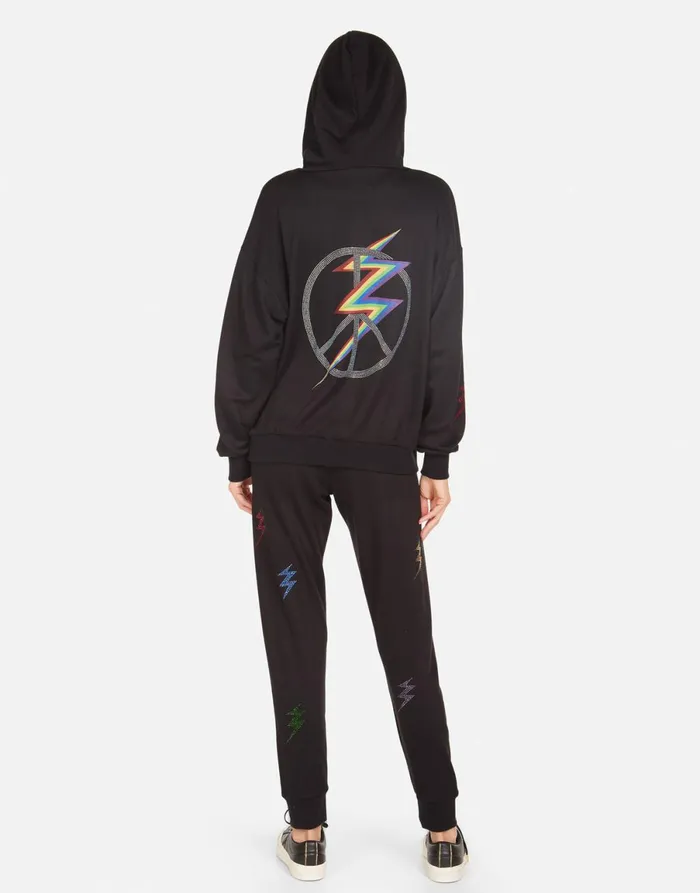 Harmony Crystal Lightning Peace Black Women039s Lauren Moshi Hoodies