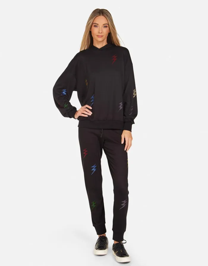 Harmony Crystal Lightning Peace Black Women039s Lauren Moshi Hoodies
