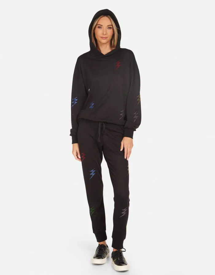 Harmony Crystal Lightning Peace Black Women039s Lauren Moshi Hoodies