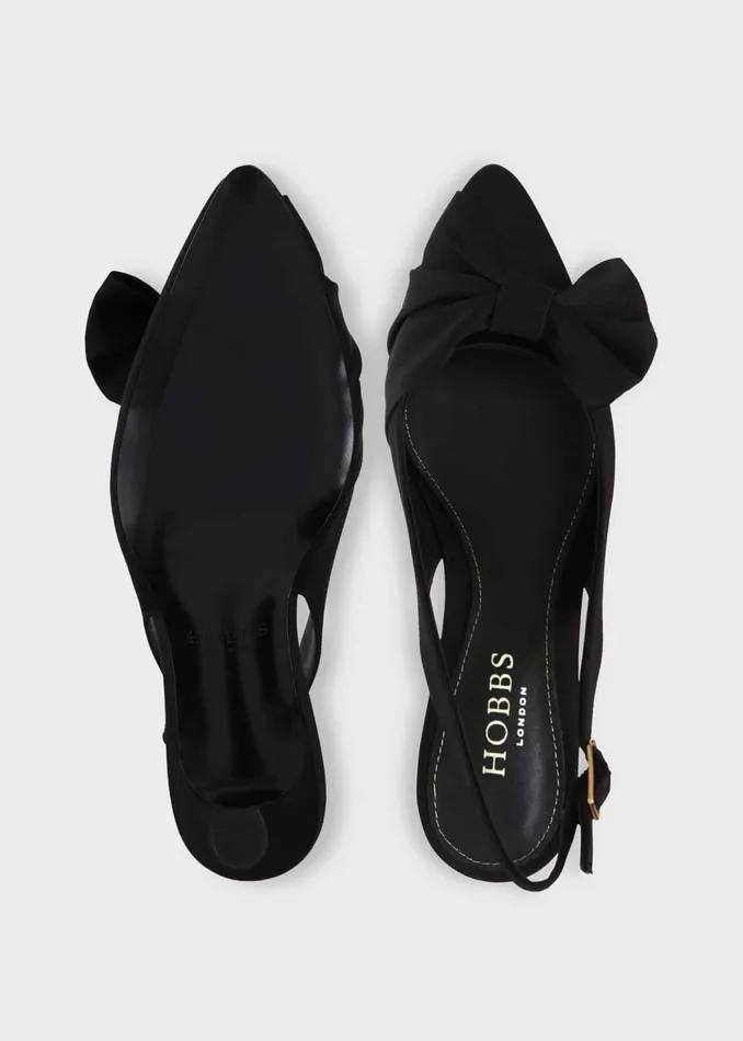 Heels Women HOBBS Francis Satin Slingbacks Black
