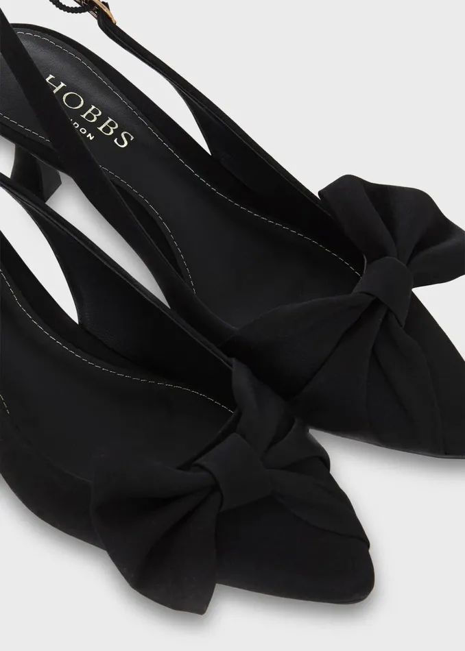 Heels Women HOBBS Francis Satin Slingbacks Black