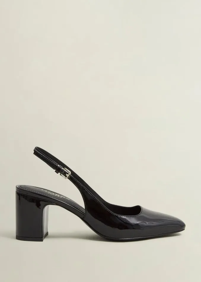Heels Women HOBBS Lily Leather Slingbacks Black