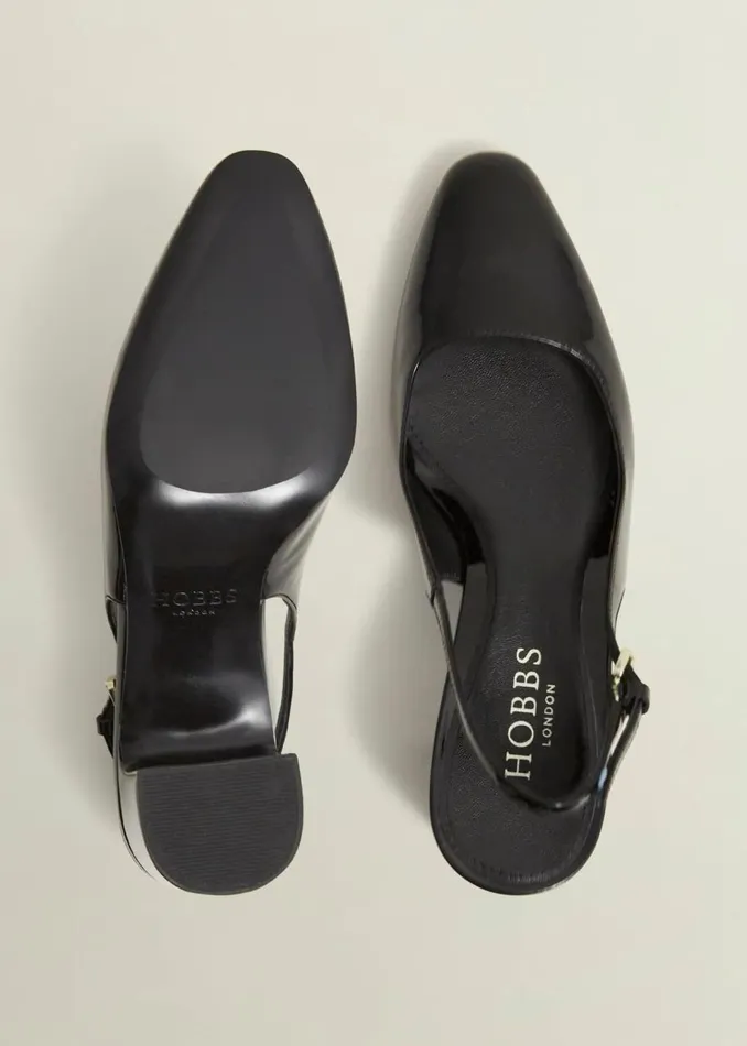 Heels Women HOBBS Lily Leather Slingbacks Black