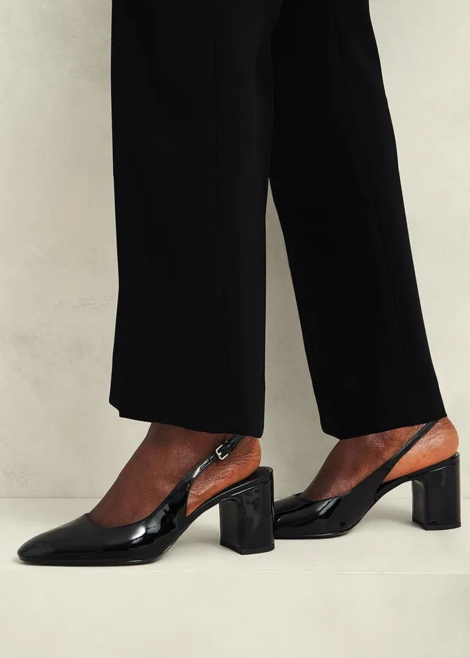 Heels Women HOBBS Lily Leather Slingbacks Black
