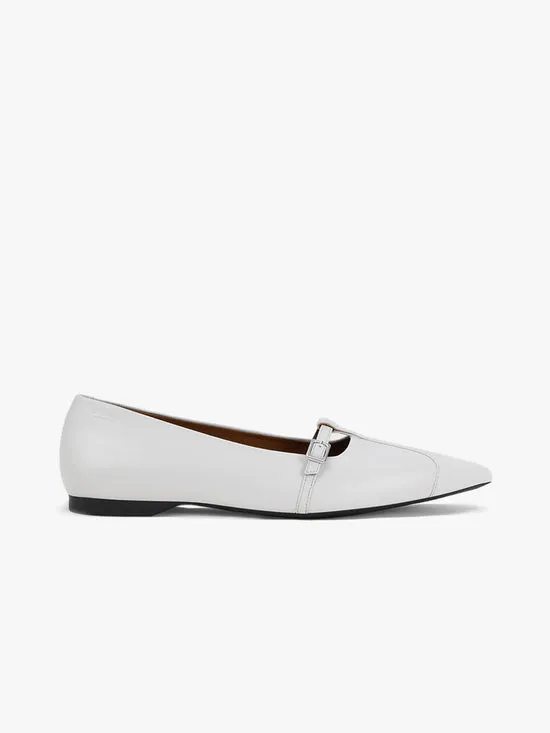 Hermine Pointed Flat White Shoes Lisa Says Gah Women