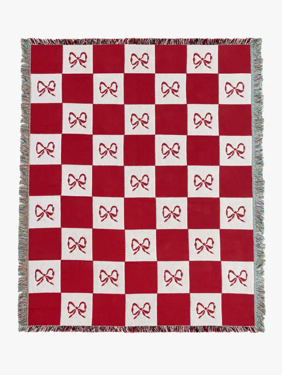 Home Archie Throw Blanket Merlot Bow Check Lisa Says Gah Women