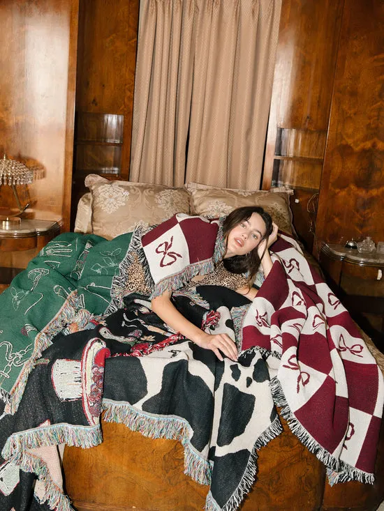 Home Archie Throw Blanket Merlot Bow Check Lisa Says Gah Women