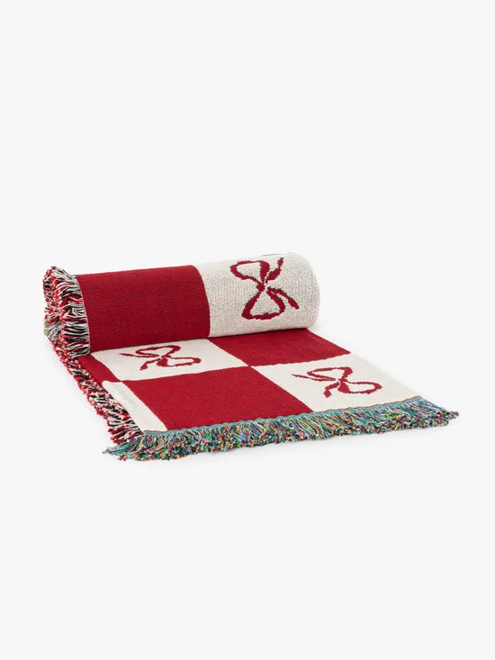 Home Archie Throw Blanket Merlot Bow Check Lisa Says Gah Women