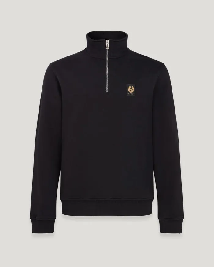 Hoodies and Sweatshirts Men Belstaff Belstaff Quarter Zip Sweatshirt Black