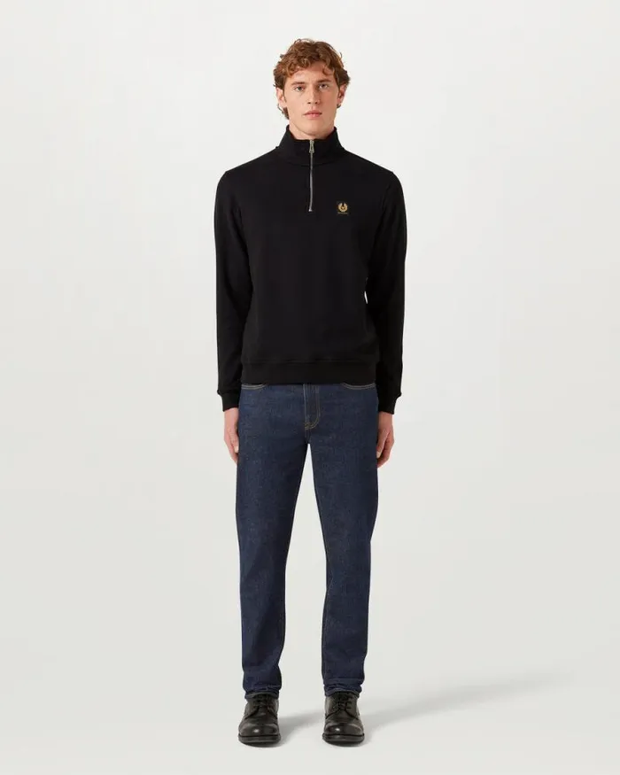 Hoodies and Sweatshirts Men Belstaff Belstaff Quarter Zip Sweatshirt Black