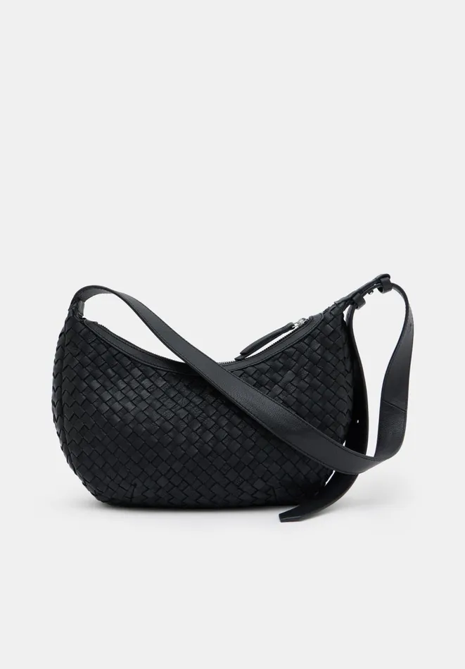 Hush Bags Women Lydia Weave Leather Crossbody Bag Black