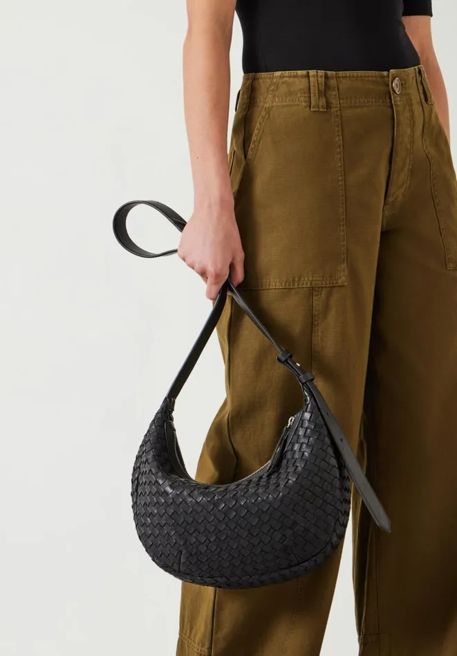 Hush Bags Women Lydia Weave Leather Crossbody Bag Black