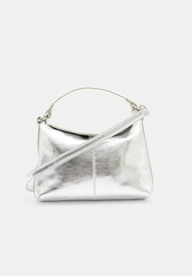 Hush Bags Women Mini Stevie Leather Crossbody Bag Silver