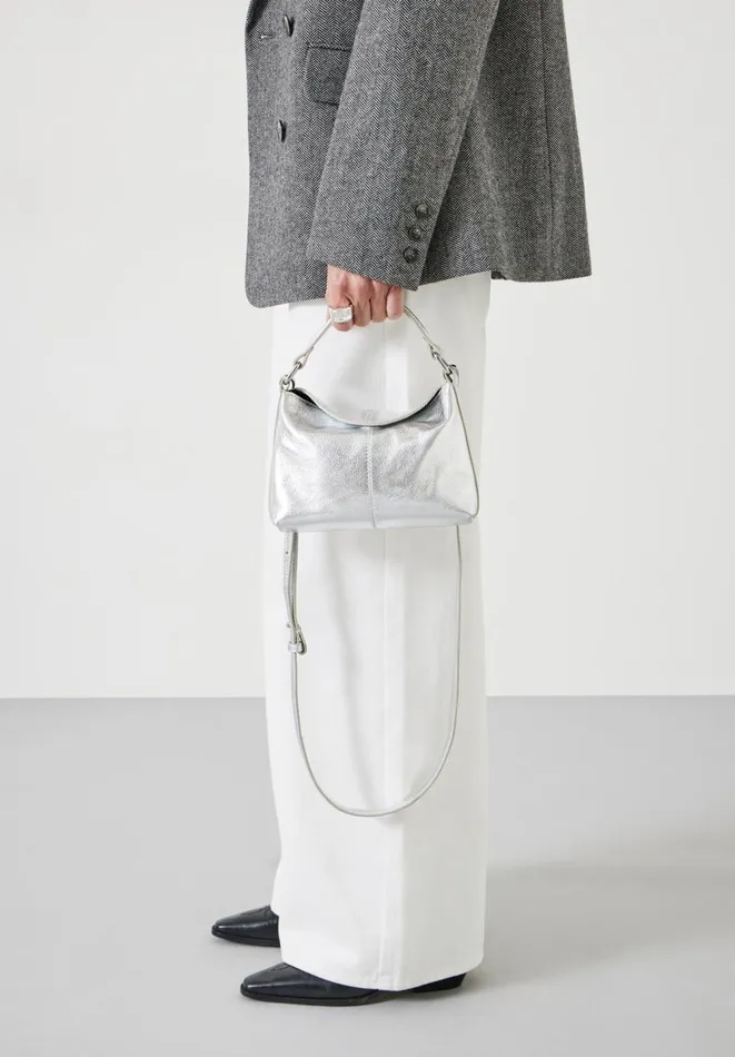 Hush Bags Women Mini Stevie Leather Crossbody Bag Silver Hush Bags Women Mini Stevie Leather Crossbody Bag Silver