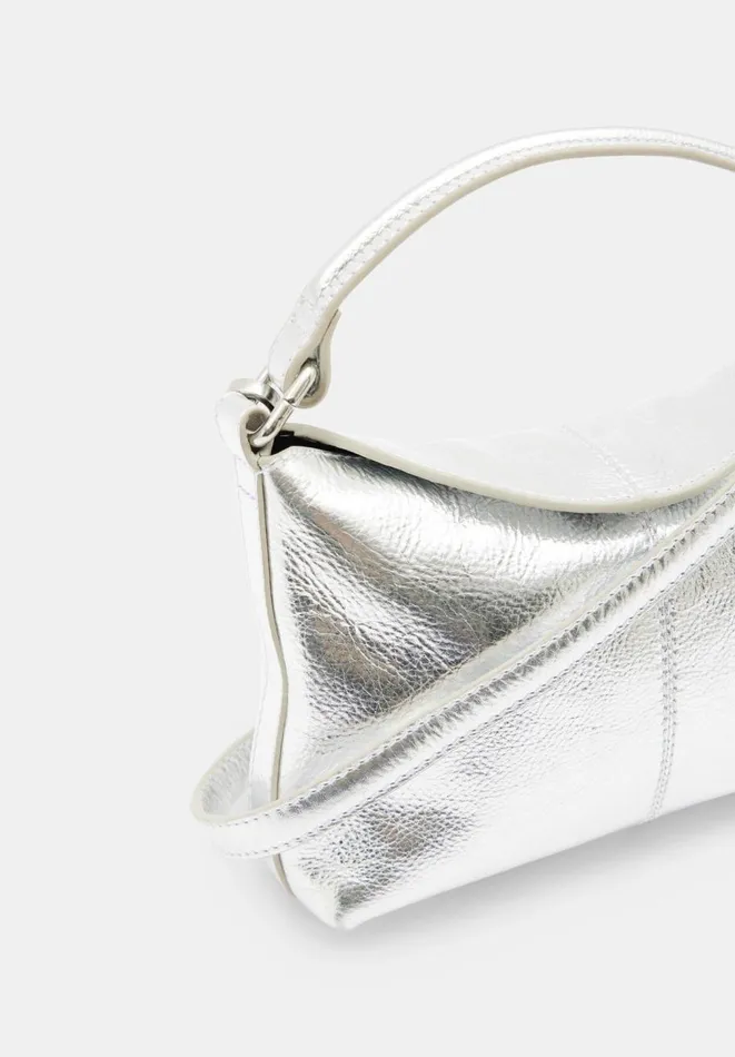 Hush Bags Women Mini Stevie Leather Crossbody Bag Silver Hush Bags Women Mini Stevie Leather Crossbody Bag Silver