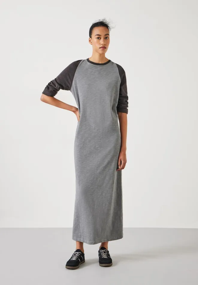Hush Dresses Women Billie Jersey Maxi Dress Light Grey Marl