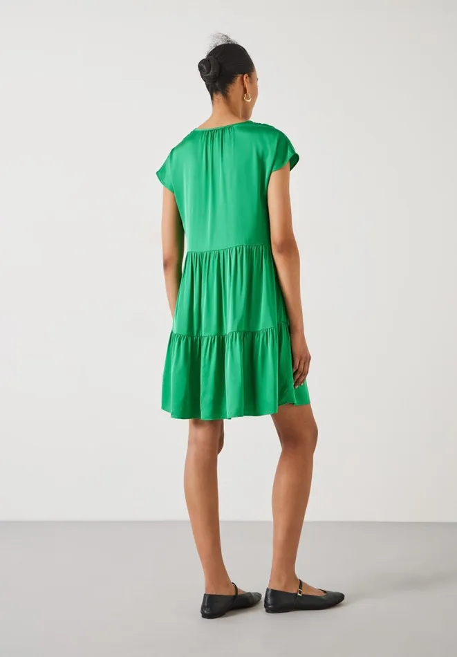 Hush Dresses Women Lily Oversized Satin Gathers Mini Dress Green Hush Dresses Women Lily Oversized Satin Gathers Mini Dress Green