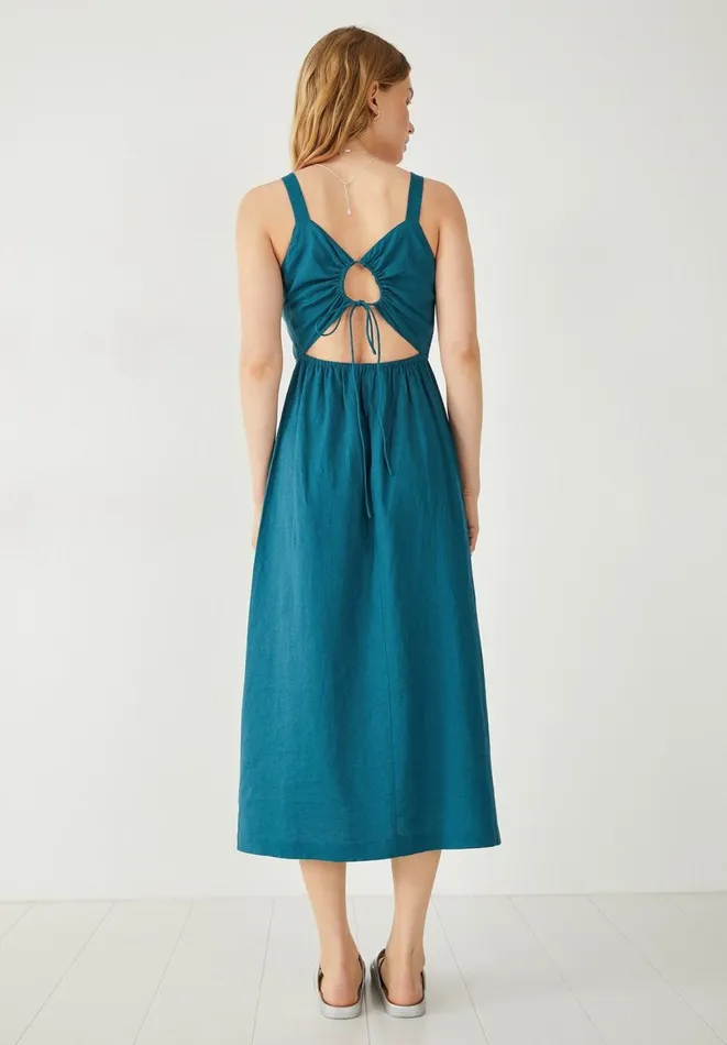 Hush Dresses Women Macy Linen Midi Dress Teal Hush Dresses Women Macy Linen Midi Dress Teal
