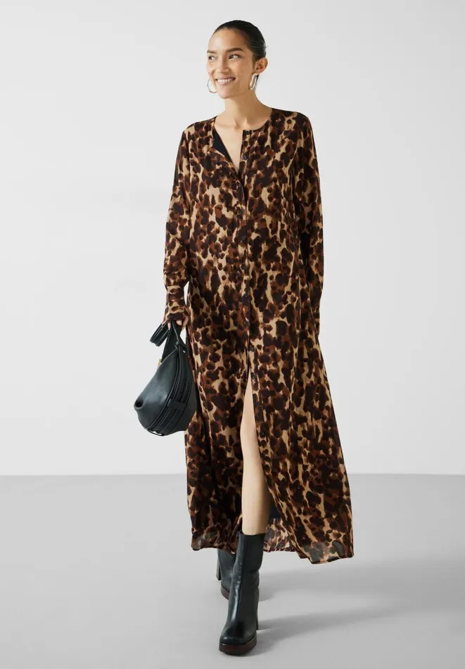 Hush Dresses Women Nataliyah Midi Dress Leopard Watercolour