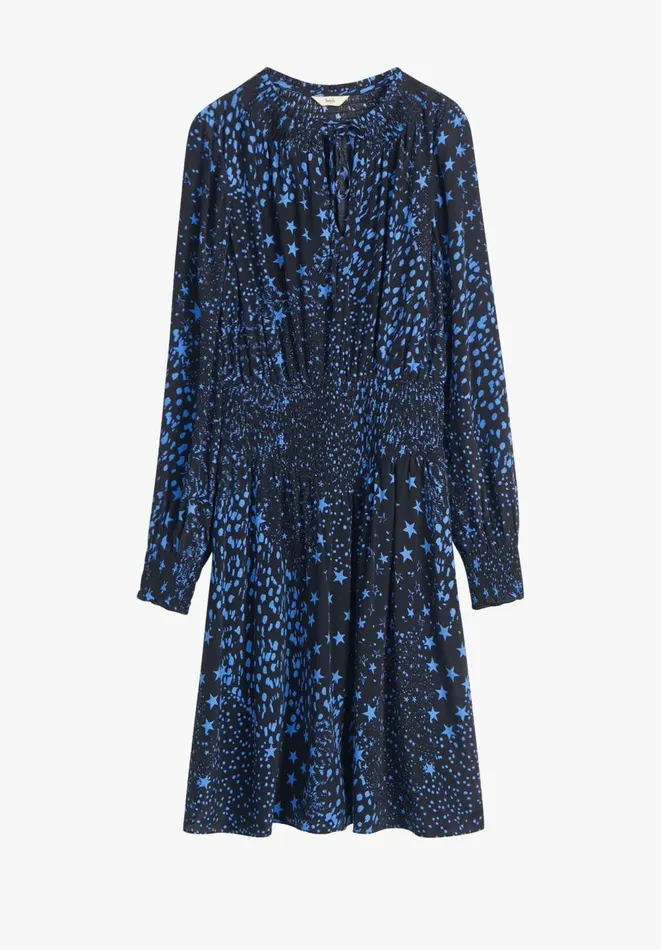 Hush Dresses Women Phoebe Shirred Mini Dress Patchwork Star Blackblue Hush Dresses Women Phoebe Shirred Mini Dress Patchwork Star Blackblue