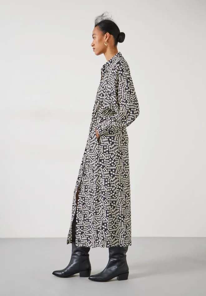 Hush Dresses Women Sabrina Relaxed Maxi Shirt Dress Mini Geo Black Hush Dresses Women Sabrina Relaxed Maxi Shirt Dress Mini Geo Black