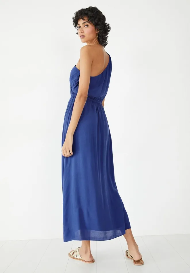Hush Dresses Women Selena One Shoulder Midi Dress Blue Hush Dresses Women Selena One Shoulder Midi Dress Blue