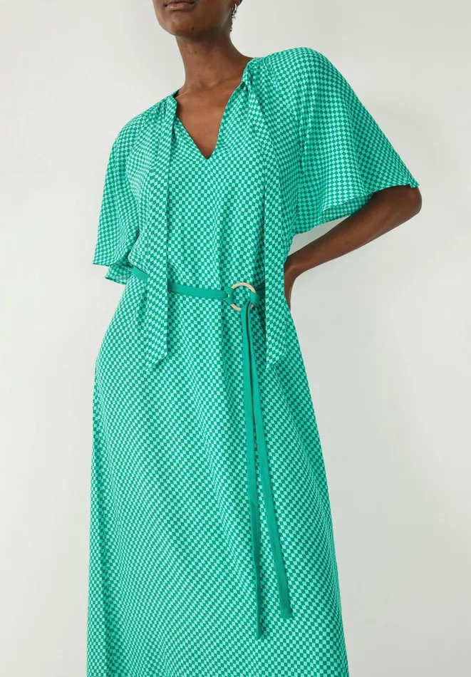 Hush Dresses Women Sierra Belted Midi Dress Mini Checkerboard Green Hush Dresses Women Sierra Belted Midi Dress Mini Checkerboard Green