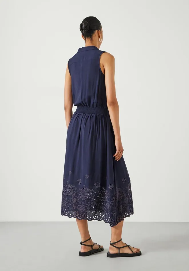 Hush Dresses Women Sleeveless Broderie Kensington Midi Dress Midnight Navy