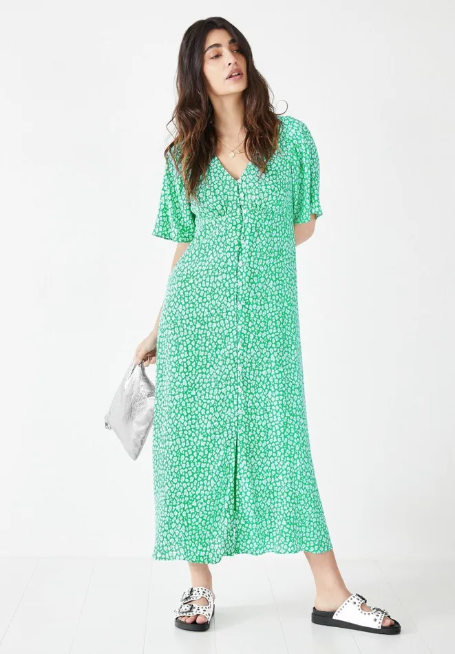Hush Dresses Women Valeria Tea Dress Graphic Leopard Green