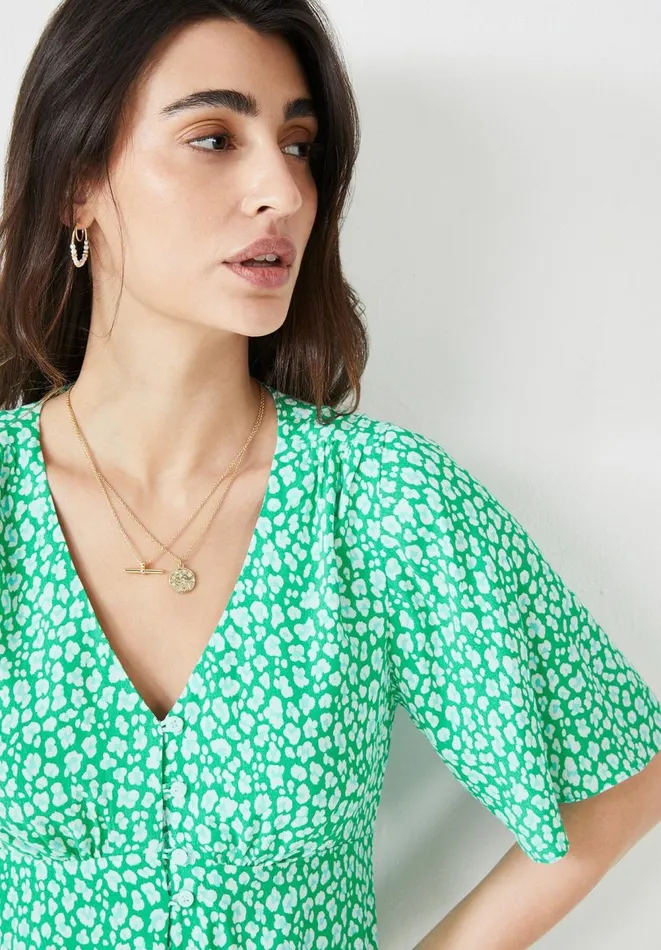 Hush Dresses Women Valeria Tea Dress Graphic Leopard Green Hush Dresses Women Valeria Tea Dress Graphic Leopard Green