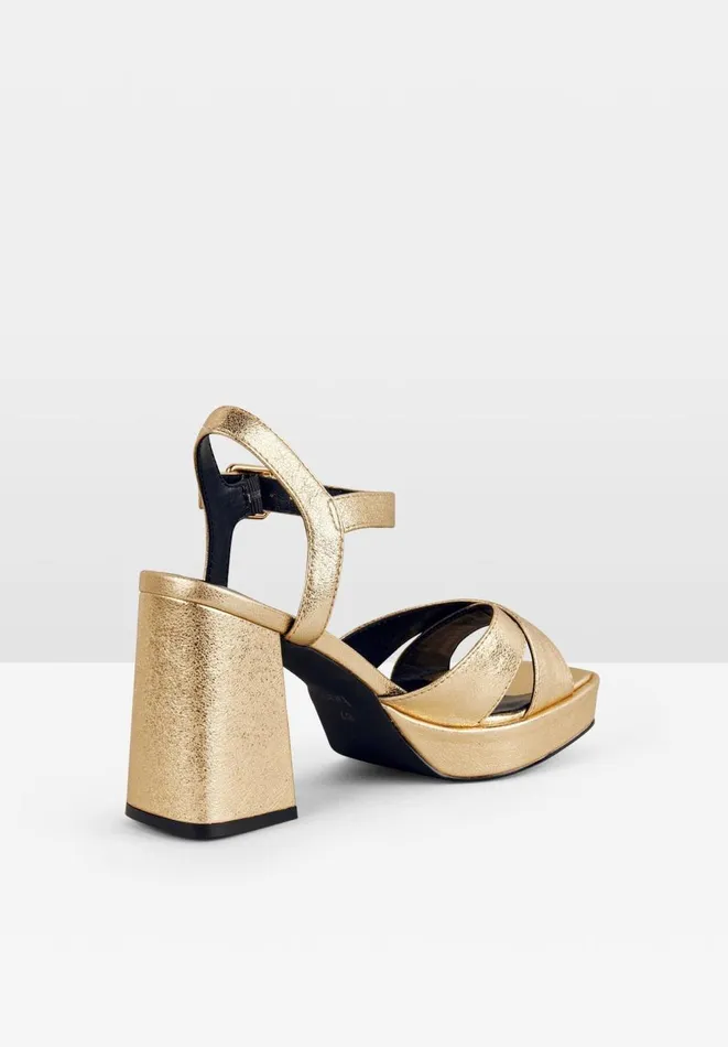Hush Flats Women Hayne Leather Platform Heels Gold Hush Flats Women Hayne Leather Platform Heels Gold