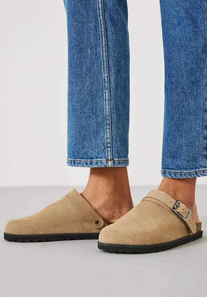 Hush Flats Women Lupita Mule Suede Clogs Taupe Hush Flats Women Lupita Mule Suede Clogs Taupe