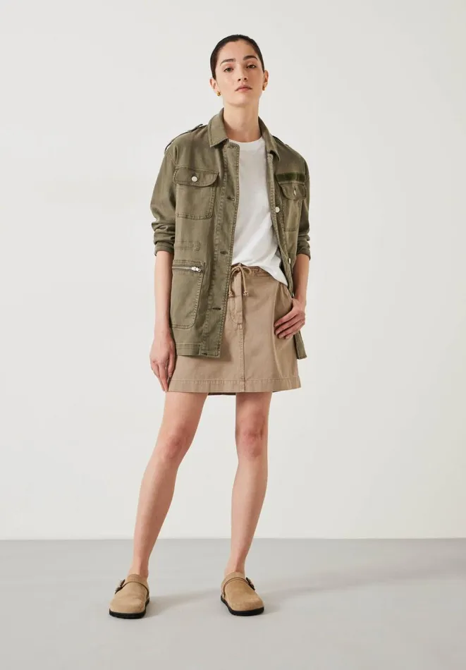 Hush Jackets and Coats Women Eloise Relaxed Utility Jacket Olive Hush Jackets and Coats Women Eloise Relaxed Utility Jacket Olive