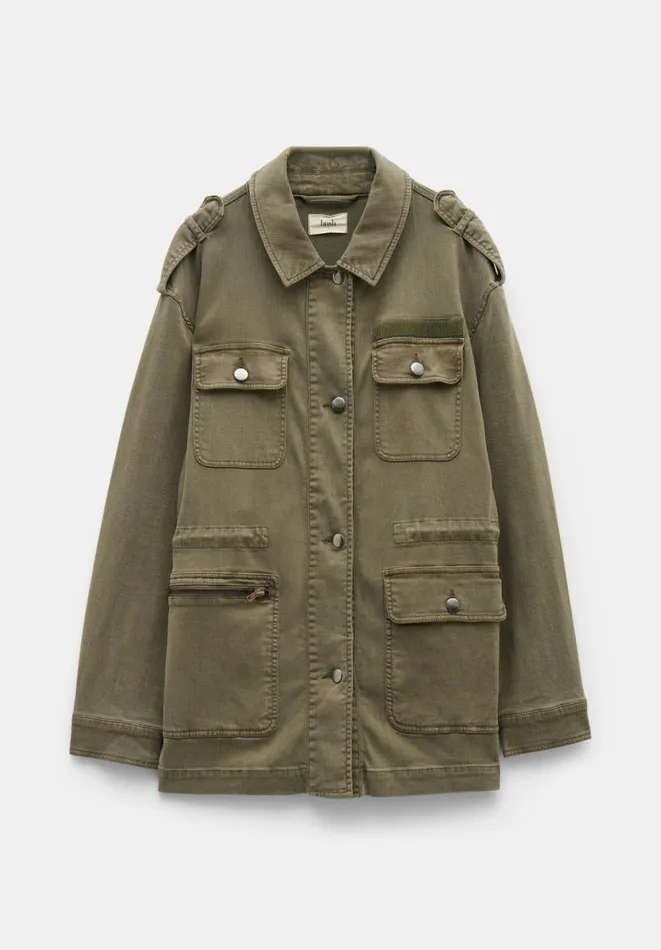 Hush Jackets and Coats Women Eloise Relaxed Utility Jacket Olive Hush Jackets and Coats Women Eloise Relaxed Utility Jacket Olive