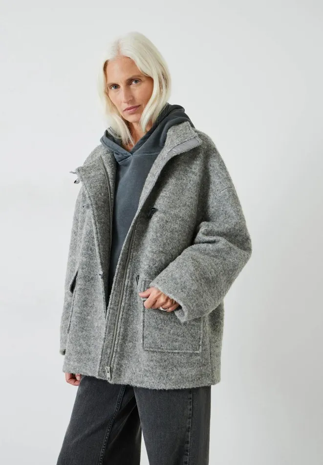 Hush Jackets and Coats Women Kai Cocoon Toggle Wool Blend Jacket Ash Grey