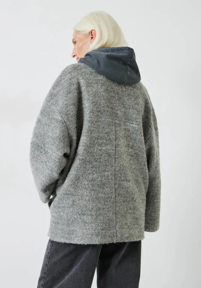 Hush Jackets and Coats Women Kai Cocoon Toggle Wool Blend Jacket Ash Grey Hush Jackets and Coats Women Kai Cocoon Toggle Wool Blend Jacket Ash Grey
