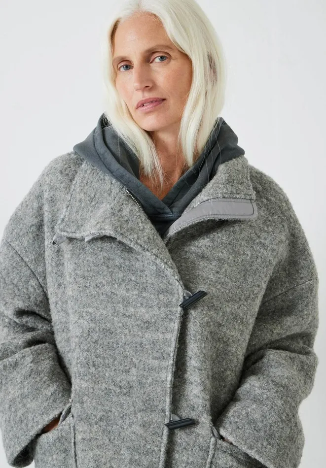 Hush Jackets and Coats Women Kai Cocoon Toggle Wool Blend Jacket Ash Grey Hush Jackets and Coats Women Kai Cocoon Toggle Wool Blend Jacket Ash Grey