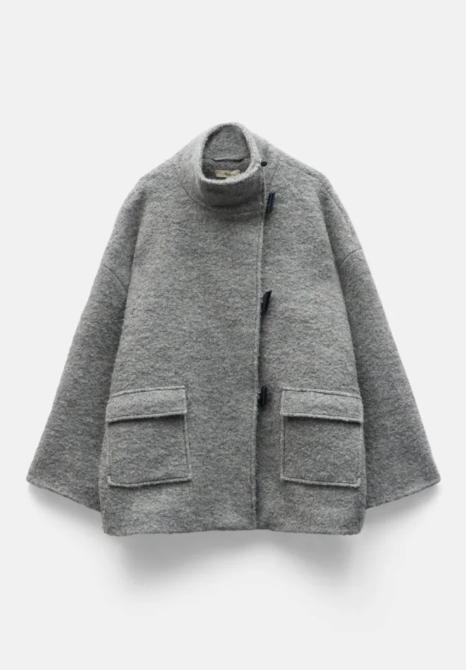 Hush Jackets and Coats Women Kai Cocoon Toggle Wool Blend Jacket Ash Grey Hush Jackets and Coats Women Kai Cocoon Toggle Wool Blend Jacket Ash Grey