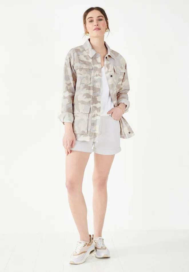 Hush Jackets and Coats Women Reid Cargo Jacket Soft Pink Camo
